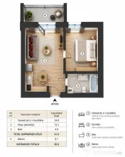 Apartament 2 Camere Greenfield – complet mobilat si utilat