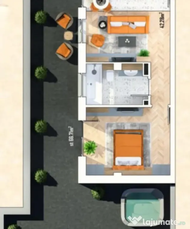 Apartament 2 camere, 42mp, 67mp TERASA, Sannicoara - Sannicoara (Cluj)
