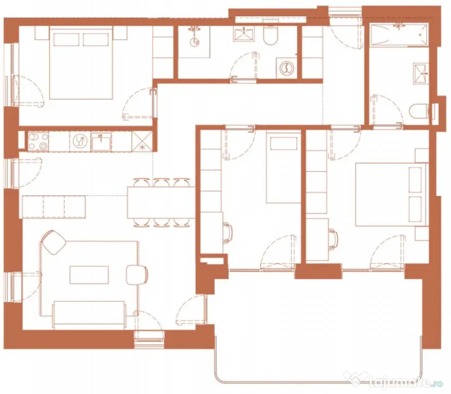 Apartament 4 camere 86.2 mp si logie 18.1 mp in Hexagon - Cluj-Napoca (Cluj)