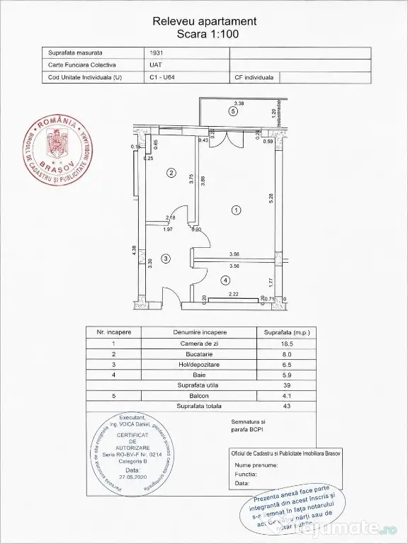 Garsonieră mobilată | utilată | PARCARE SUBTERANA | Boxa | Avantgarden - Brasov (Brasov)
