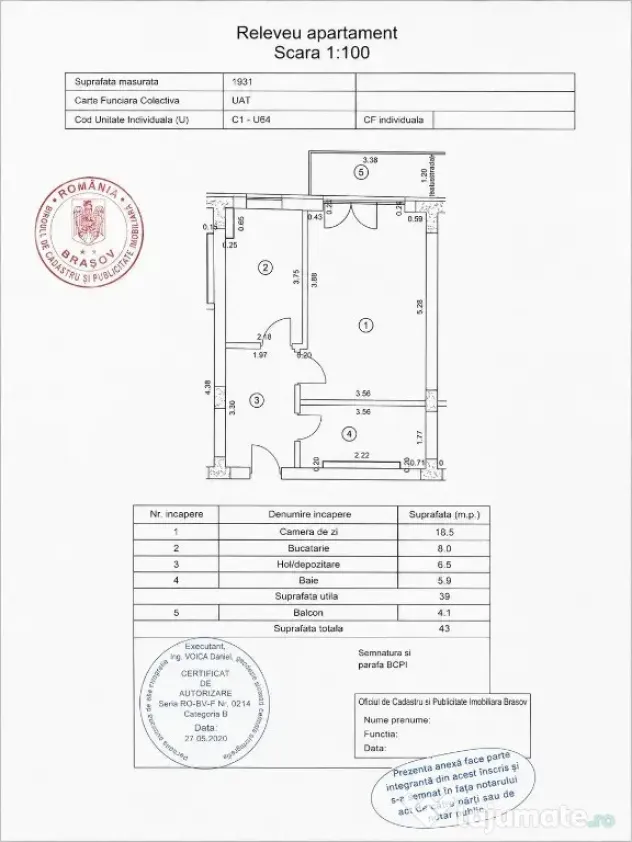 Garsonieră mobilată | utilată | PARCARE SUBTERANA | Boxa | Avantgarden - Brasov (Brasov)