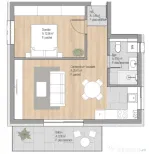 Apartament 2 CAM, SU 44.52 MP, 1 BALCON in zona CETATII