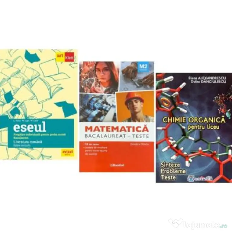 Pachet Bacalaureat 2026. Eseul. Pregatire individuala pentru proba scrisa, i Matematica M2 Tehnologic. Teste si Chimie organica pentru liceu - Liliana