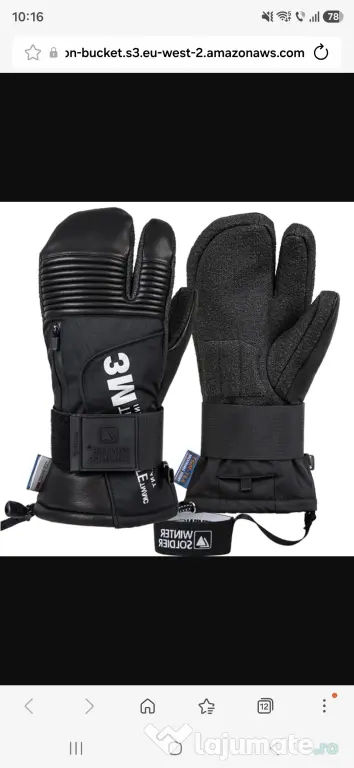 Manusi 3M Thinsulate schi ski sky unisex calde maro M si negre L