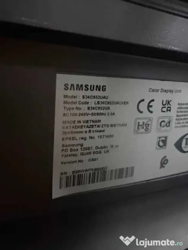 Monitor Samsung S34C652UAU Curbat 3440 x1440 100 Hz 21:9 HDR 10 ID_1608