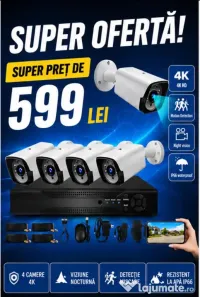 Vindem si Montam Camere Supraveghere Video KIT Complet 4/8/12 CAMERE