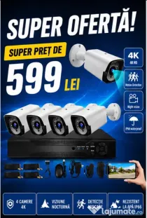 Vindem si Montam Camere Supraveghere Video KIT Complet 4/8/12 CAMERE