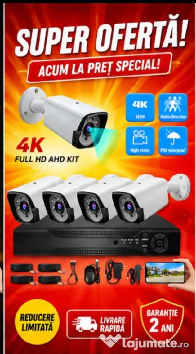 Vindem si Montam Camere Supraveghere Video KIT Complet 4/8/12 CAMERE