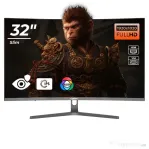 Monitor led gaming curbat 32 inch optimx mt32j, full hd 1920x1020 vga, hdmi, slim, rgb light