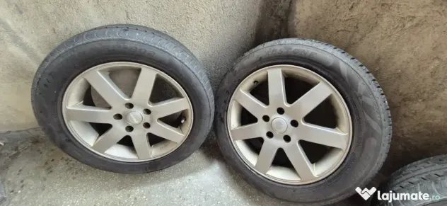 Set Jante Aliaj 16" 5x110 Opel / Saab + Anvelope Vară 205/55 R16 DOT 2022