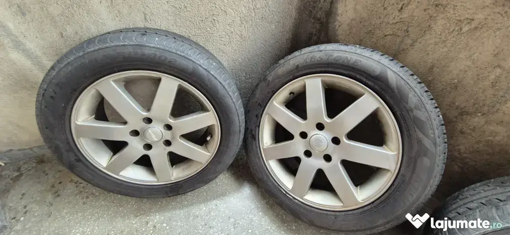 Set Jante Aliaj 16" 5x110 Opel / Saab + Anvelope Vară 205/55 R16 DOT 2022