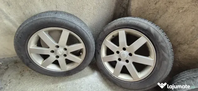 Set Jante Aliaj 16" 5x110 Opel / Saab + Anvelope Vară 205/55 R16 DOT 2022