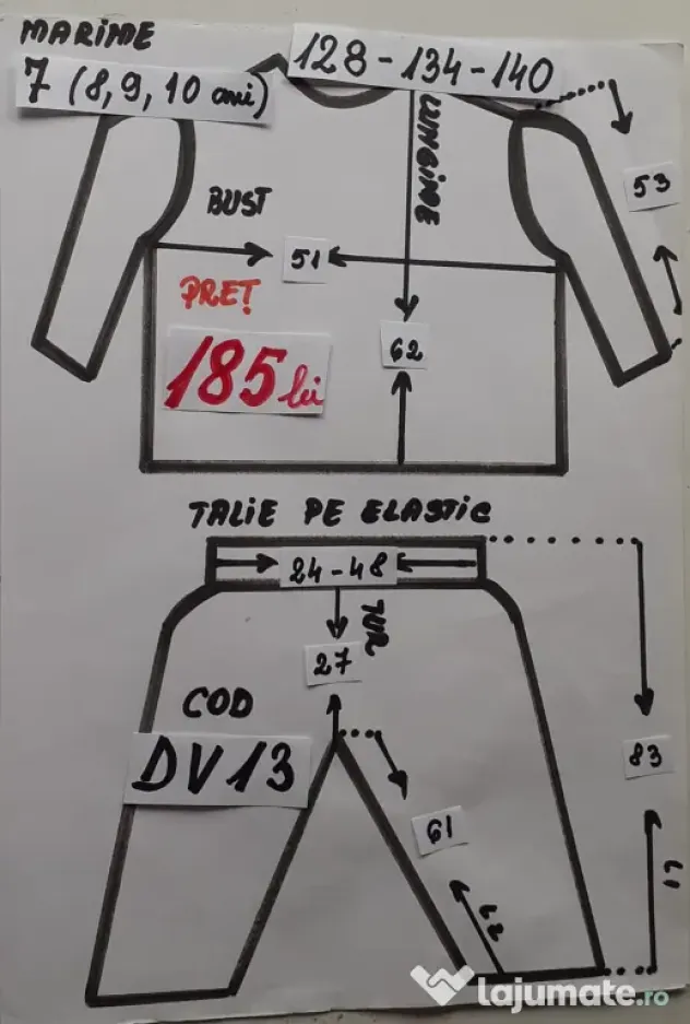 Costum Dovlecel pentru copii 8-9-10-11-12-13 ani,185 lei