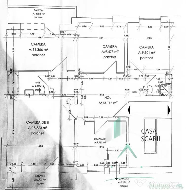 4 CAMERE DECOMANDATE | 80 MP | 2 BĂI | 2 BALCOANE | MĂRĂ? - Cluj-Napoca (Cluj)