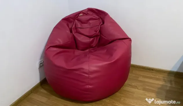 Fotoliu Pufrelax Nirvana Gigant – Piele Ecologică Roz