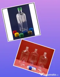 Sticle din plastic plate flacon 500 ml pet transparent NOI