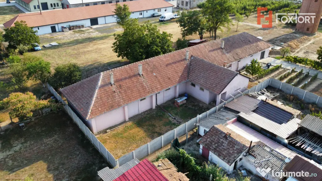 Spatiu de productie, 10 incaperi, 382 mp utili, 1800 mp tere - Peciu Nou (Timis)