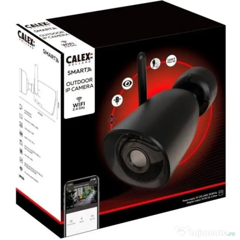 Cameră IP de exterior 2K 4MP, audio 2K, vedere nocturnă, detectare
