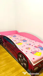Pat Mașinuță Copii + Saltea inclusă (ca NOU)