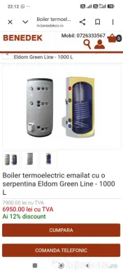 Boiler termoelectric Eldom Green Line 1000L cu o serpentină (Cristuru Secuiesc)