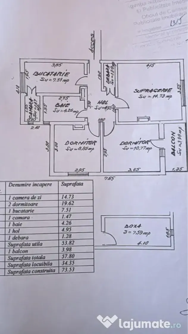Apartment 3 camere Com Ghimpati