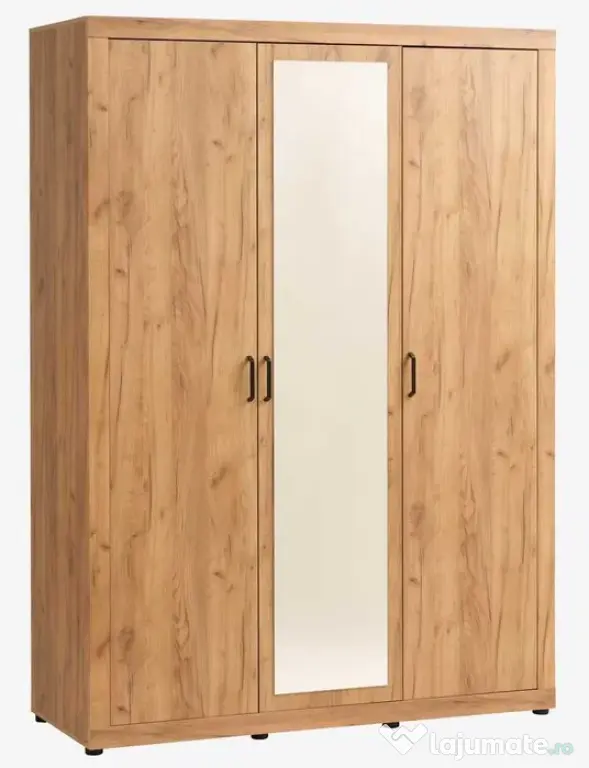 Dulap dormitor Jysk Lintrup Stejar 60x157x220 cm, 3 uși și 2 compartimente