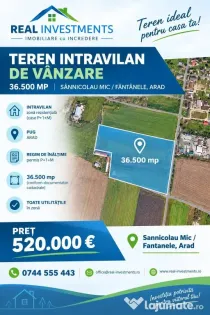 Teren 36.500 MP de vanzare Sannicolau Mic, Arad ID:RH-45694-property