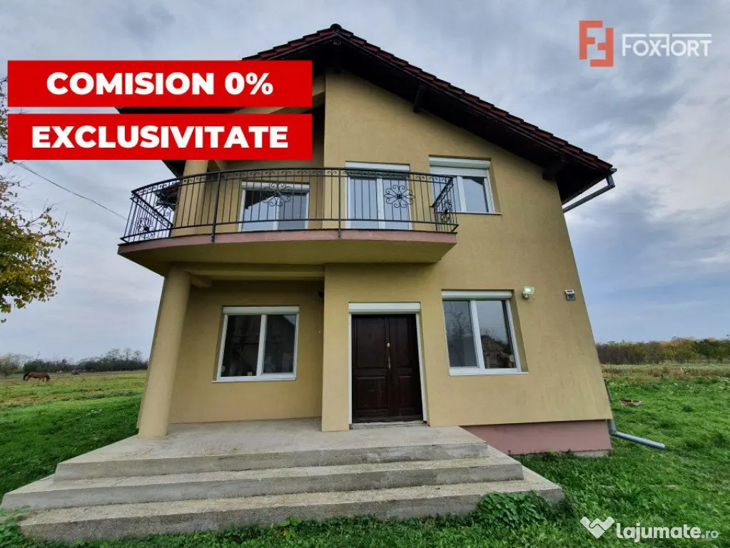 Vila cu 5 camere, 236 mp, teren 5805 mp, gaz, Brestea - Dent - Brestea (Timis)