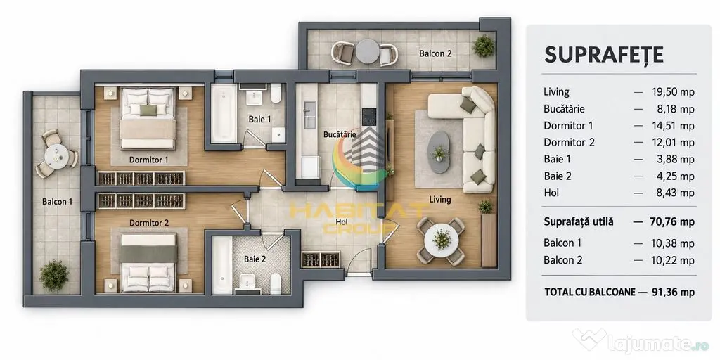 Apartament 3 camere - metrou Nicolae Teclu - Bucuresti (Bucuresti-Ilfov)