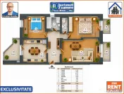 Apartament 3 camere, 2 bai, 3 balcoane | Renovat | Mobilat | Utilat 
