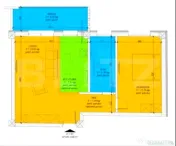 Apartament, 2 camere, 59mp utili, zona de Nord, pret cu TVA