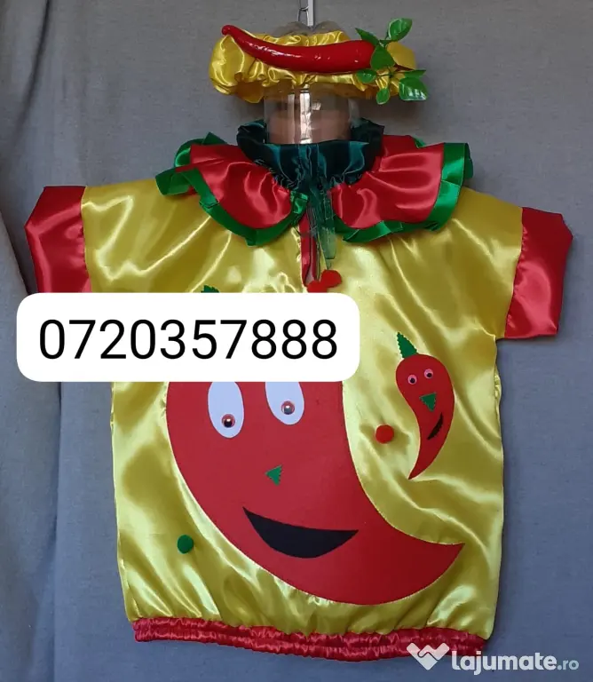 Costum Ardei kapia rosu pentru copii 8-9-10-11-12-13 ani 185 lei