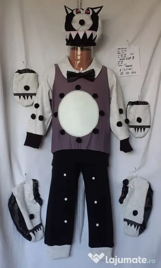 Costum Lup pentru copii3-4-5-6- 7-8-9 ani, 175 lei