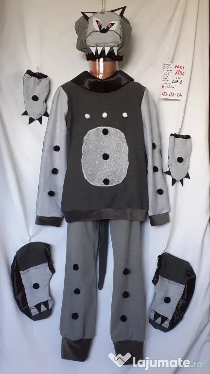 Costum Lup pentru copii3-4-5-6- 7-8-9 ani, 175 lei