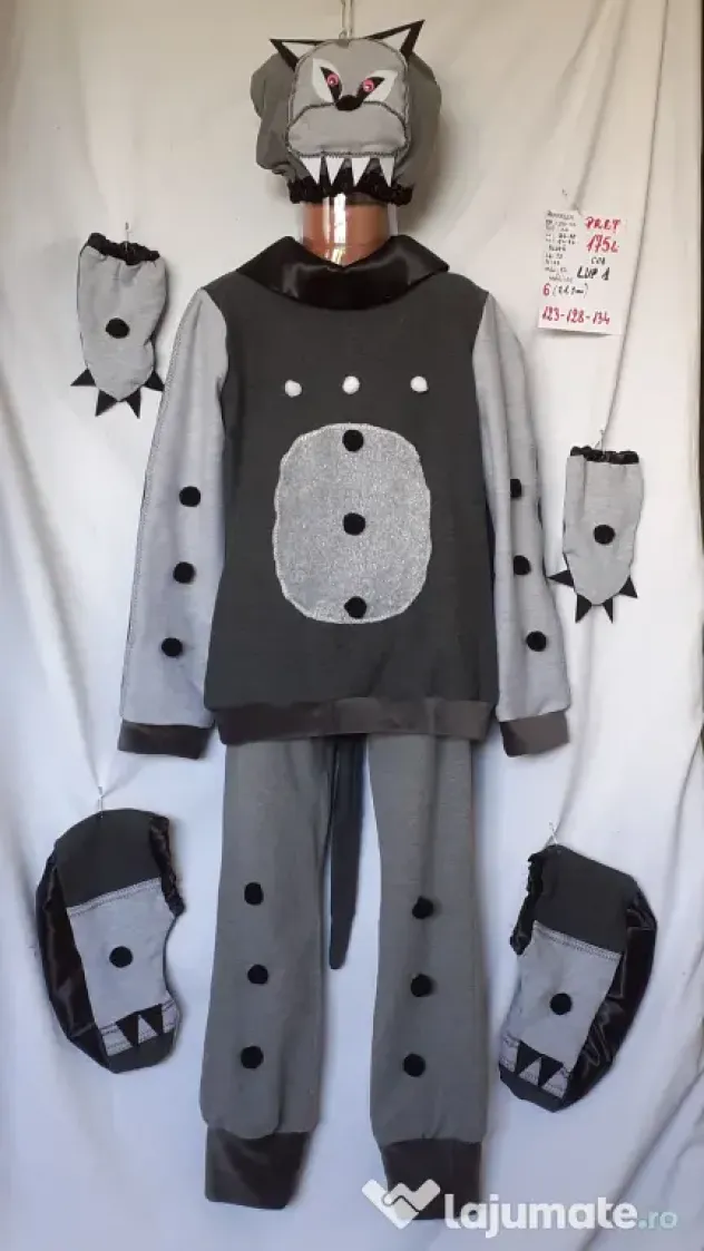 Costum Lup pentru copii3-4-5-6- 7-8-9 ani, 175 lei