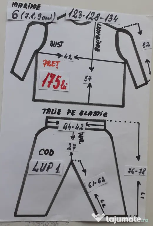 Costum Lup pentru copii3-4-5-6- 7-8-9 ani, 175 lei