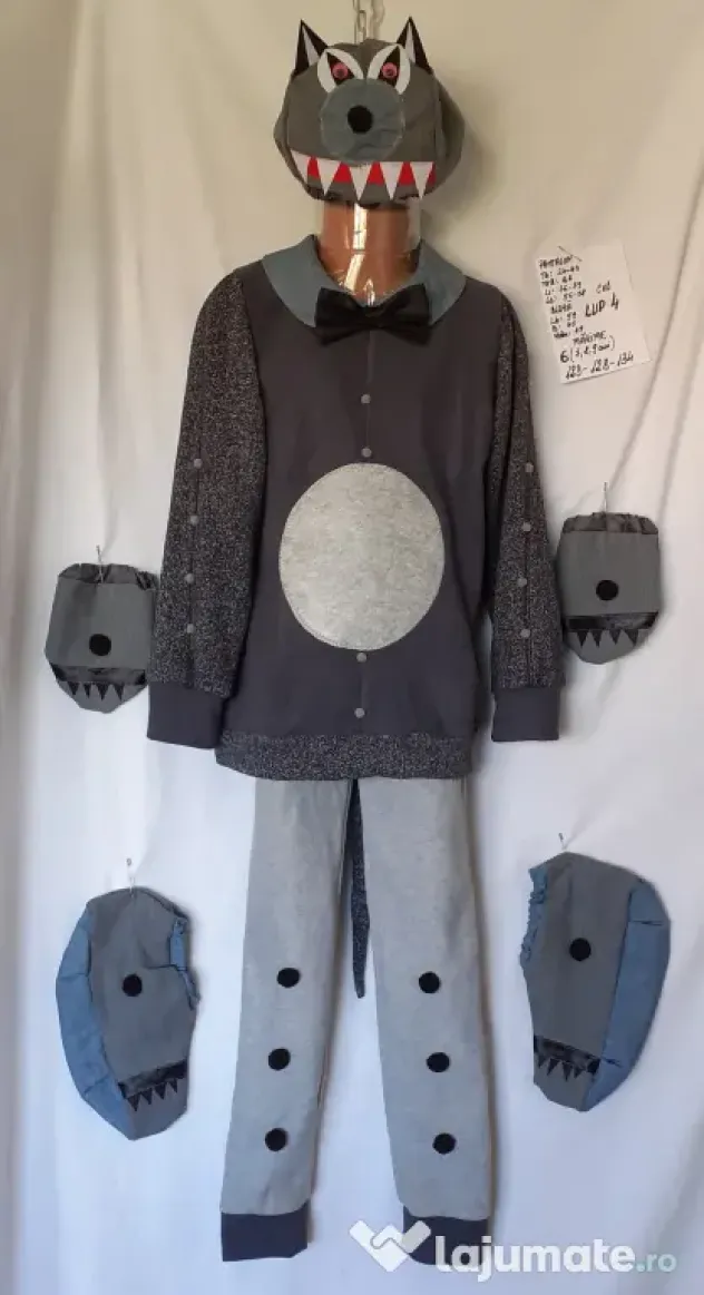 Costum Lup pentru copii3-4-5-6- 7-8-9 ani, 175 lei