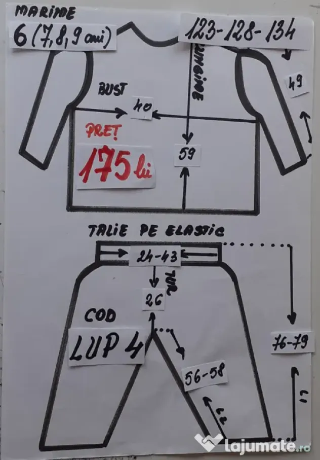 Costum Lup pentru copii3-4-5-6- 7-8-9 ani, 175 lei