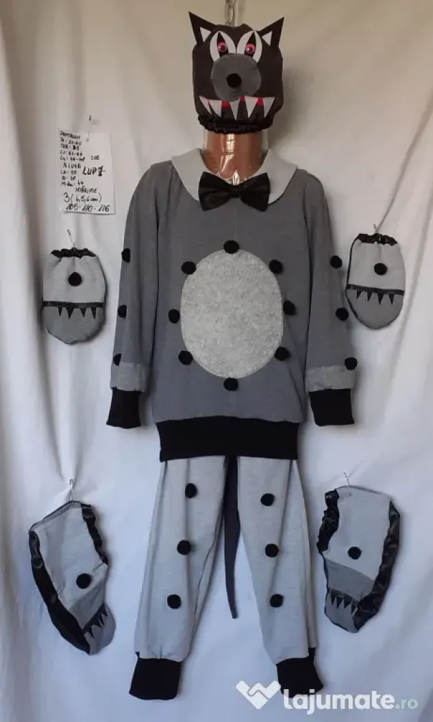 Costum Lup pentru copii3-4-5-6- 7-8-9 ani, 175 lei