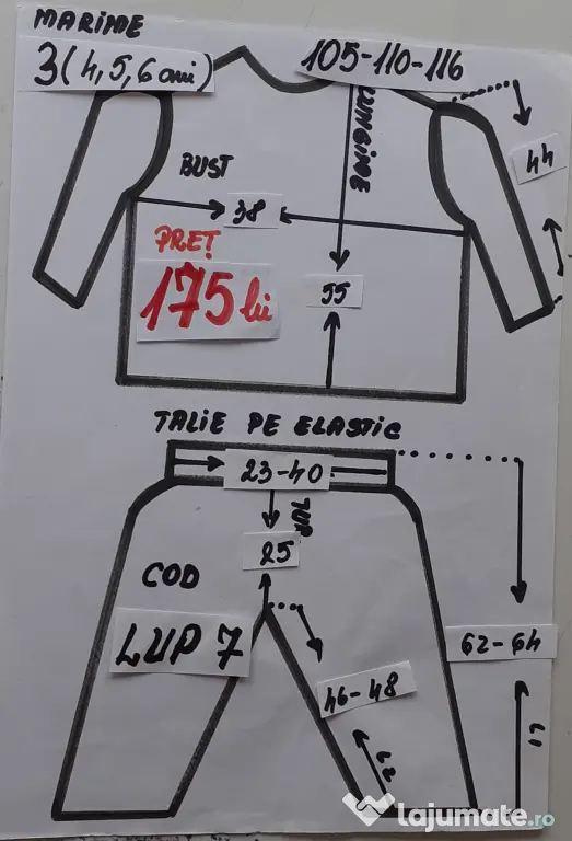 Costum Lup pentru copii3-4-5-6- 7-8-9 ani, 175 lei
