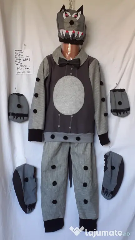 Costum Lup pentru copii3-4-5-6- 7-8-9 ani, 175 lei