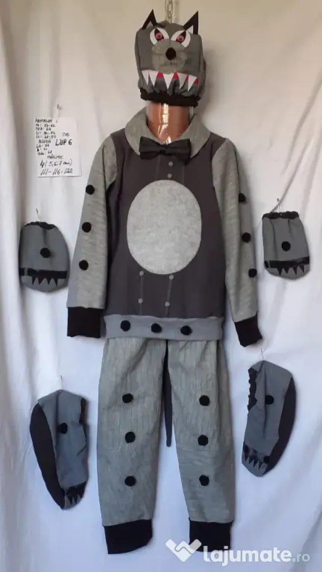 Costum Lup pentru copii3-4-5-6- 7-8-9 ani, 175 lei