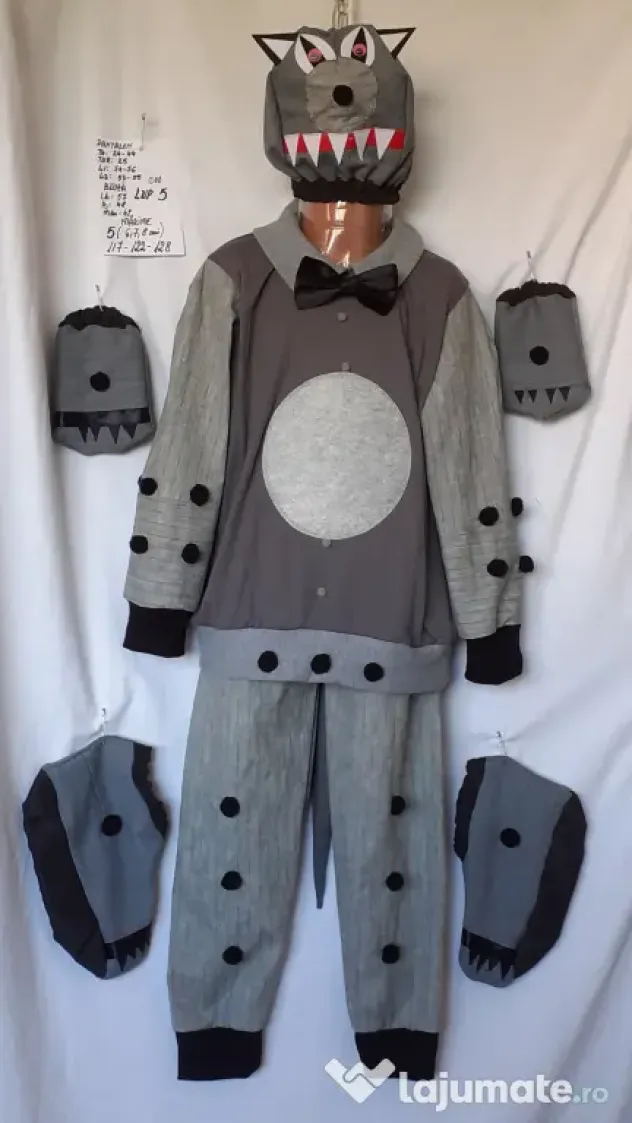 Costum Lup pentru copii3-4-5-6- 7-8-9 ani, 175 lei
