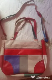 Geantă din piele naturală, de umăr și crossbody, tip messenger
