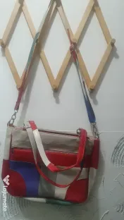 Geantă din piele naturală, de umăr și crossbody, tip messenger 