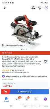Circular Einhell TE-CS 18/165-1 Li-Solo aproape nou 