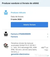 Circular Einhell TE-CS 18/165-1 Li-Solo aproape nou 