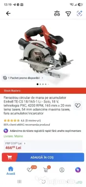 Circular Einhell TE-CS 18/165-1 Li-Solo aproape nou 