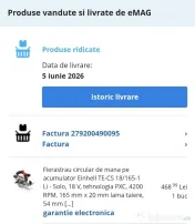 Circular Einhell TE-CS 18/165-1 Li-Solo aproape nou 
