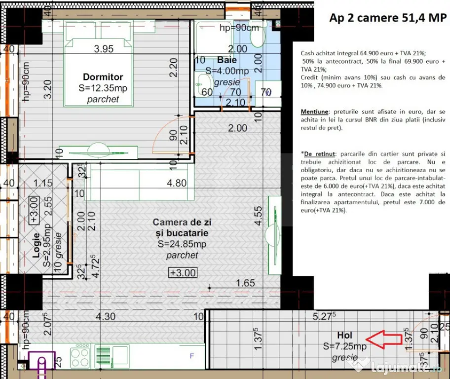 Apartament MODERN 2 camere intr un Complex Rezidential NOU l - Iasi (Iasi)